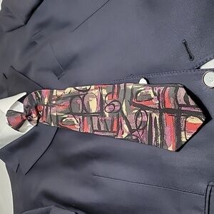 La Fenice multi colored abstract silk tie made in Italy